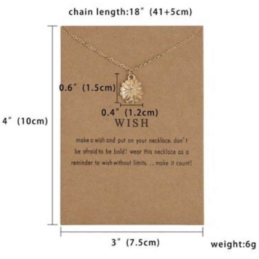 Dainty WISH Flower Necklace -tiny flaw - Picture 6 of 7